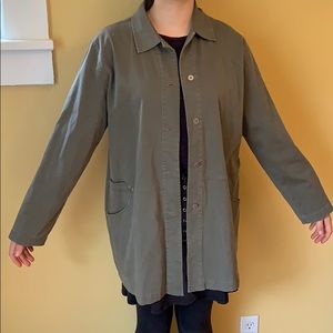 Chico’s designs army green cotton jacket.